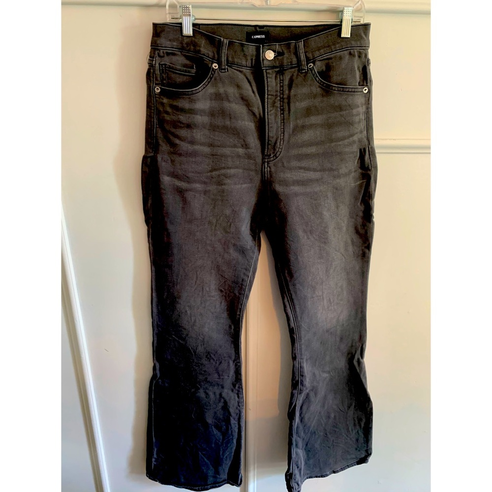 **SOLD**  Express flare high rise jeans.